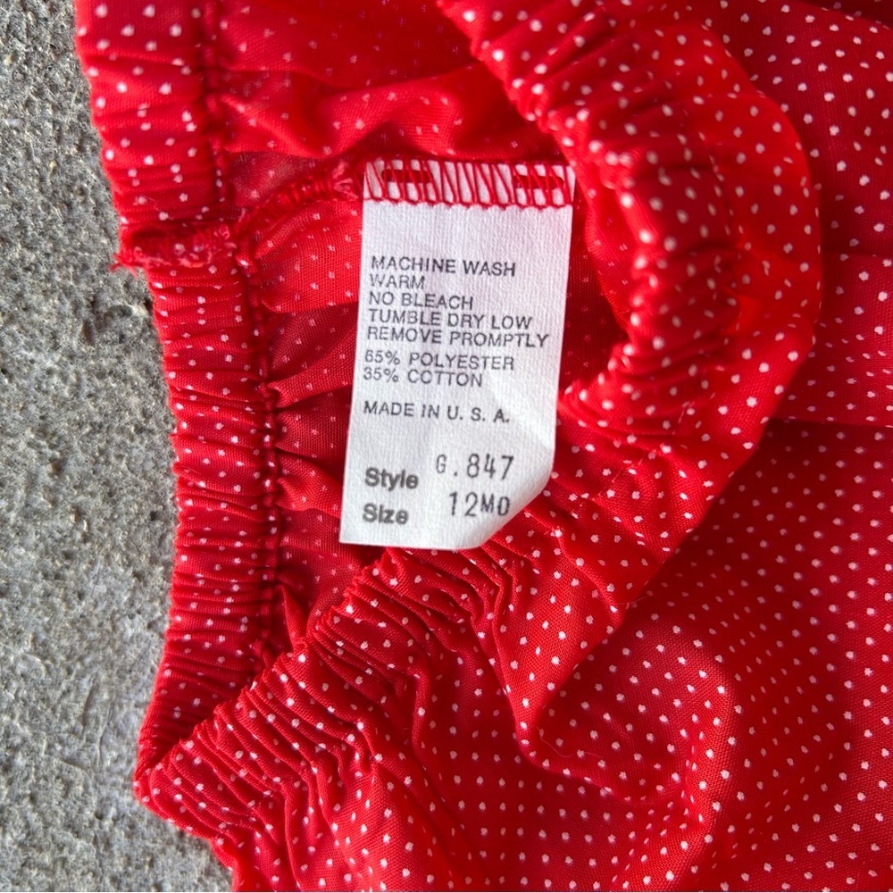 Red Lace Trim Kids Matching Set - Picture 8 of 10